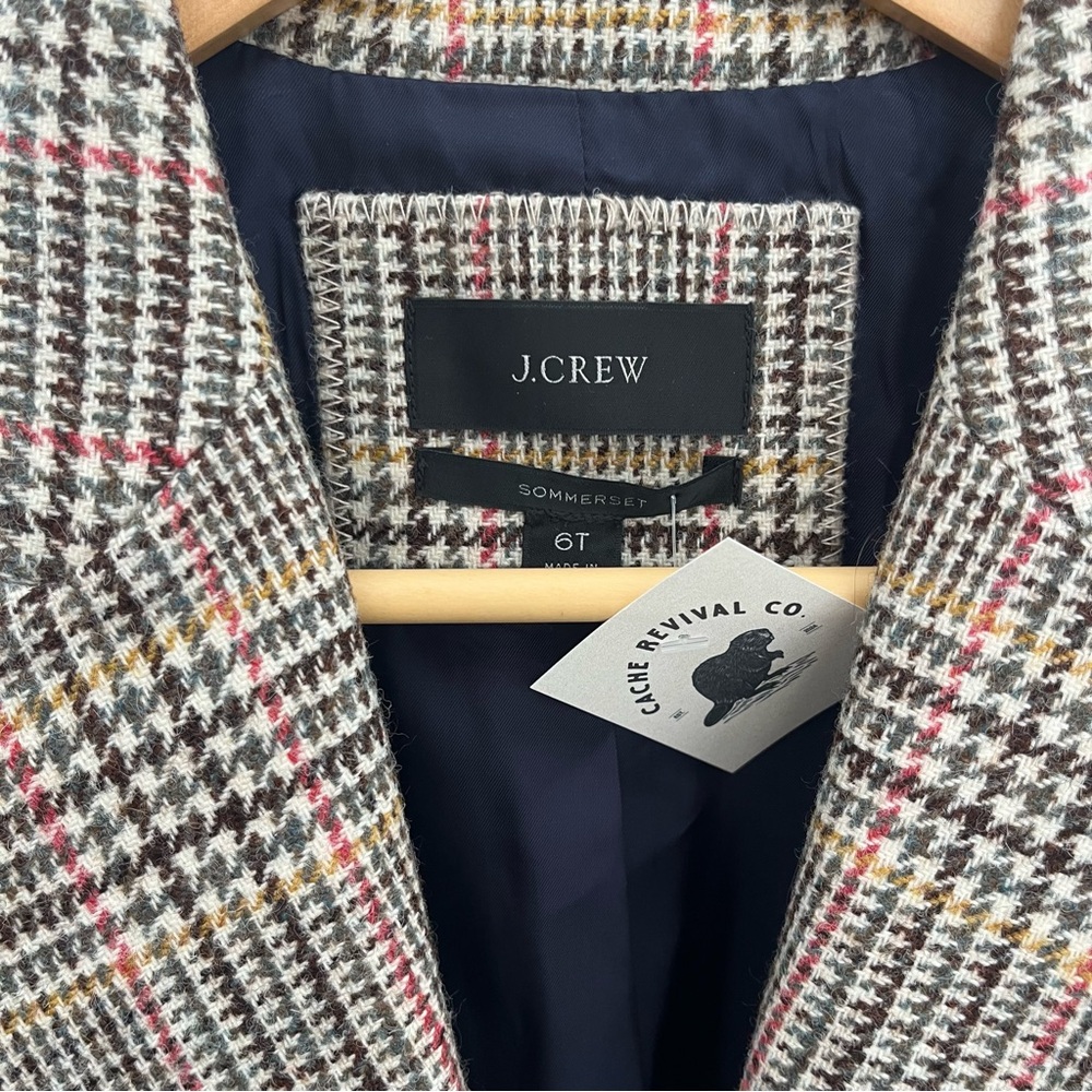 J. Crew Somerset Blazer in Glen Plaid English Wool Tailored Fitted | women’s 6T - Picture 4 of 15
